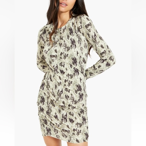 Rag & Bone Poppy Draped Mini Dress in a snakeskin print Size M - Picture 2 of 9